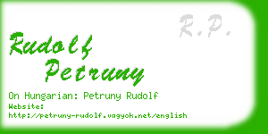 rudolf petruny business card
